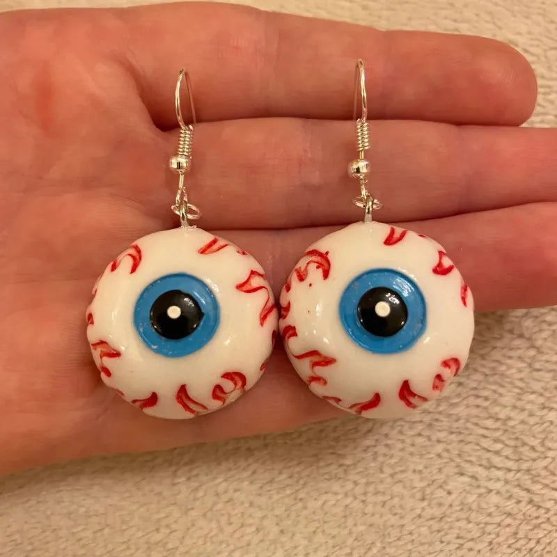 Boucles d'oreilles œil gothiques originales en résine