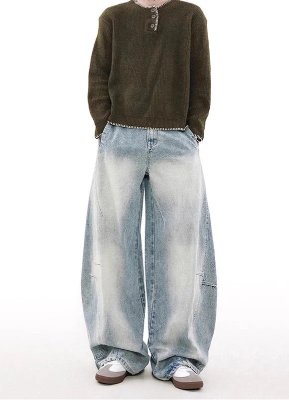 Premium Y2K blaue Oversize Hip Hop Boyfriend Jeans