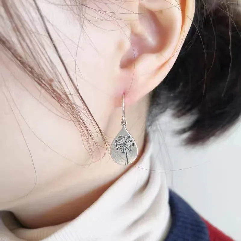 우아한 빈티지 민들레 드롭 귀걸이