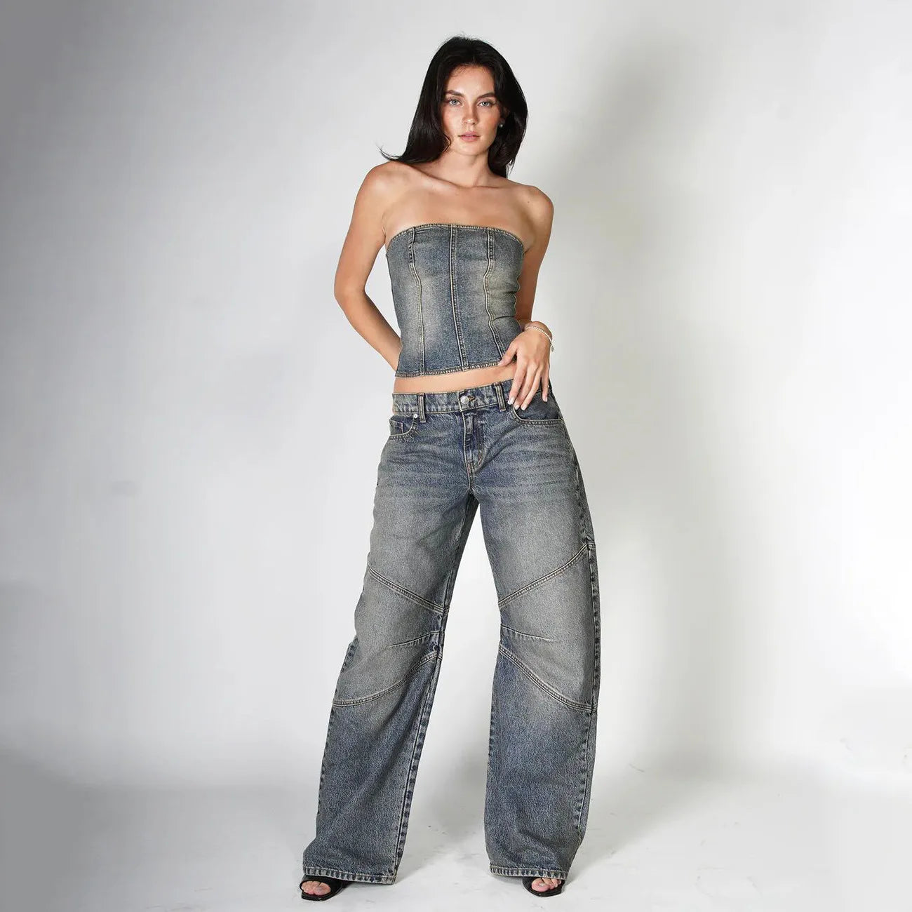 Jean taille haute style américain vintage