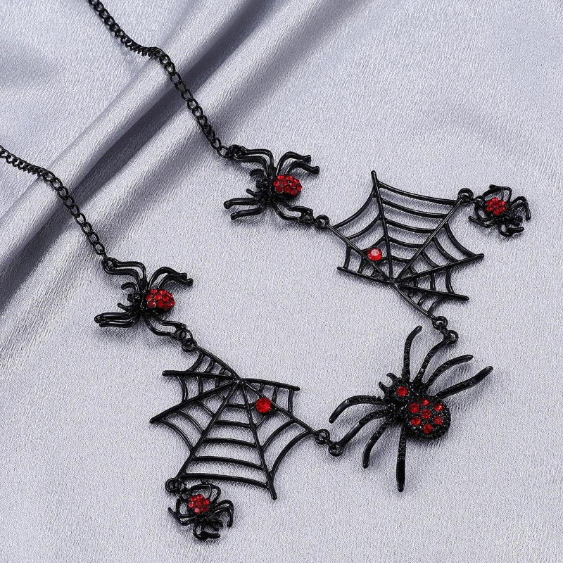 Gothic Festival Spider Web Chain Necklace
