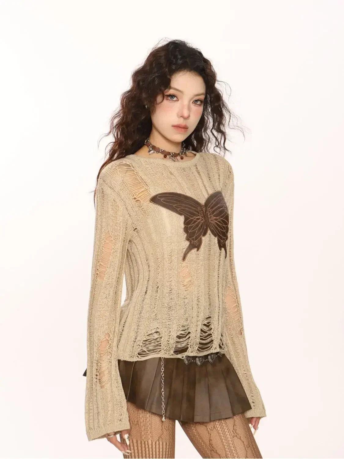 Women Fresh & Simple Butterfly Knitted Sweater