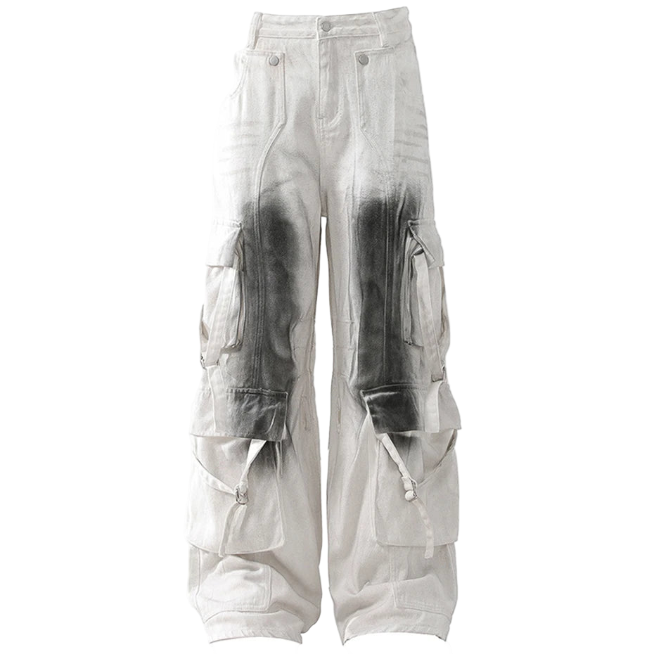 High Street White Cargo Jeans