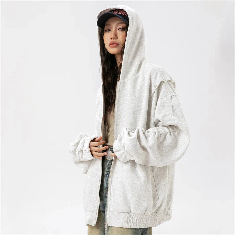Lässiger urbaner Kapuzenpullover mit Reißverschluss