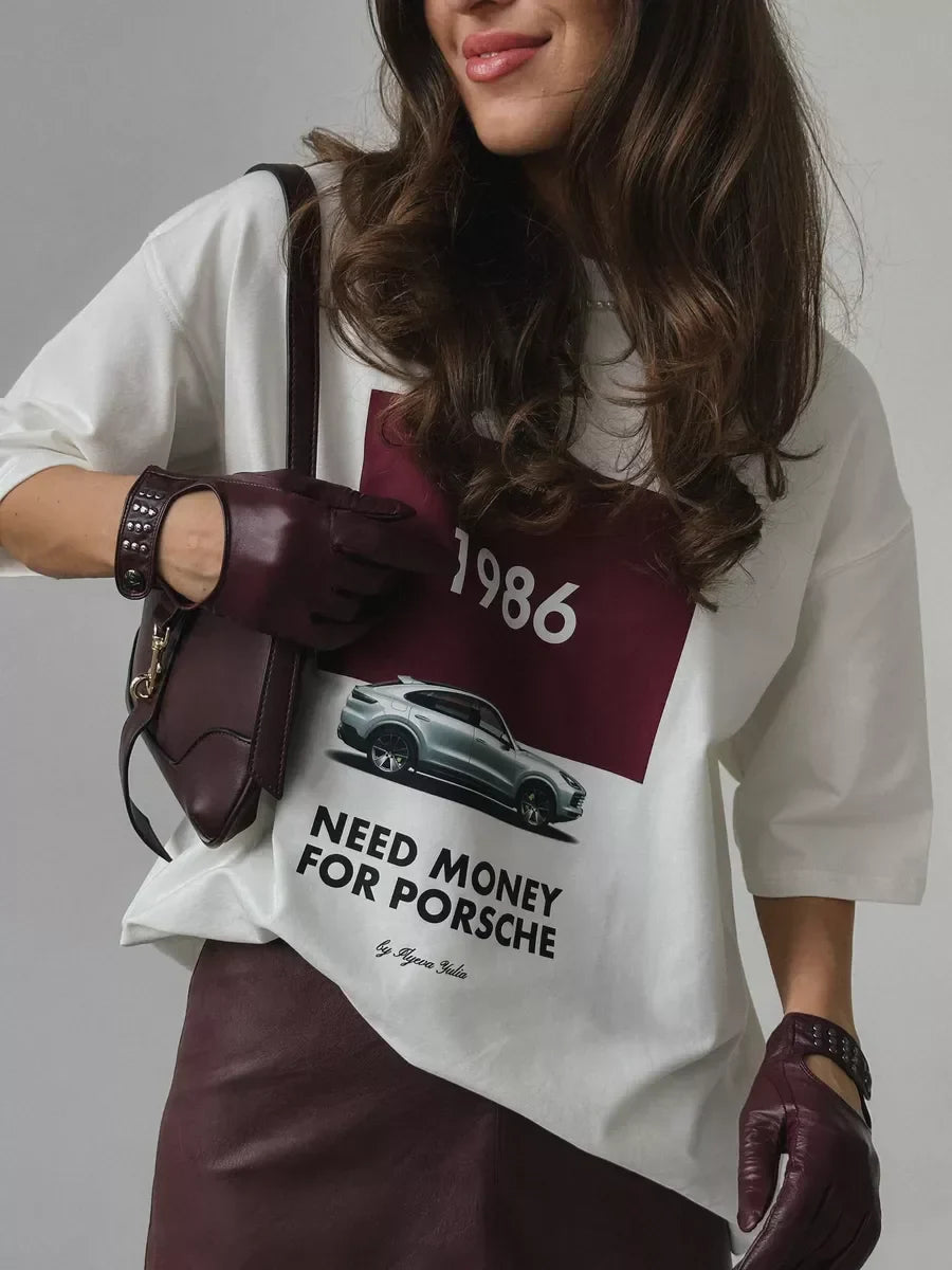 Lässiges Damen-T-Shirt im Western-Stil mit Rundhalsausschnitt