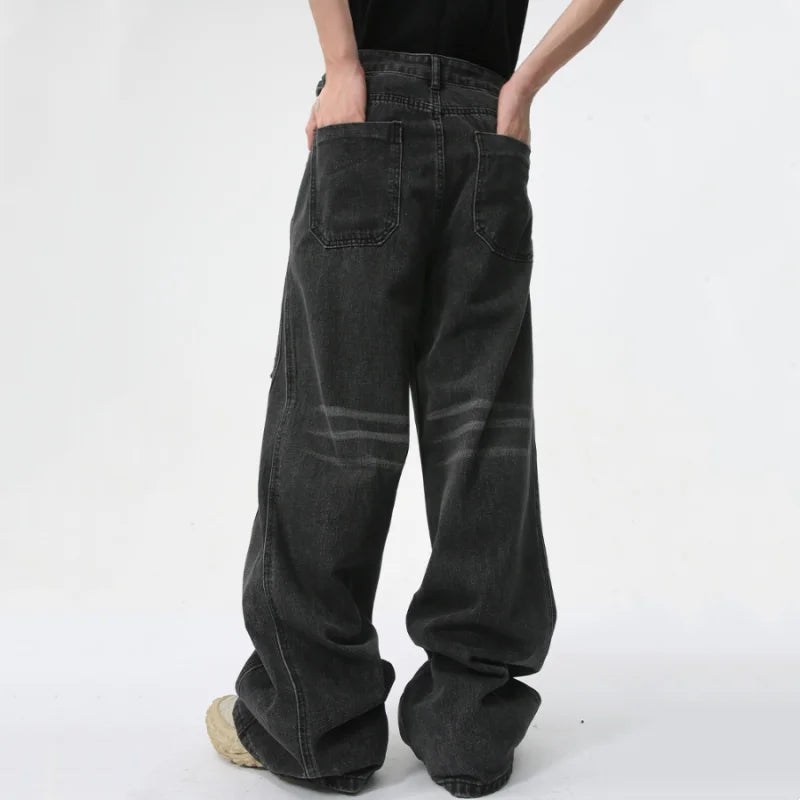Vintage-Jeans aus geradem, zerrissenem Denim im Used-Look