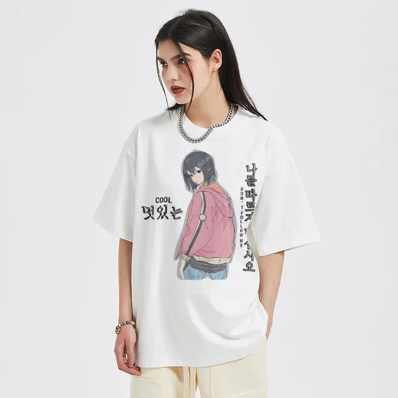 Y2K-Pullover Anime-Mädchen-T-Shirt