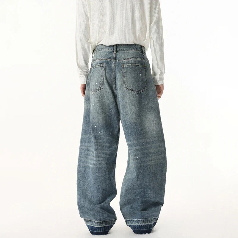 Stilvolle, lockere, gerade geschnittene und strapazierfähige Jeans aus Denim