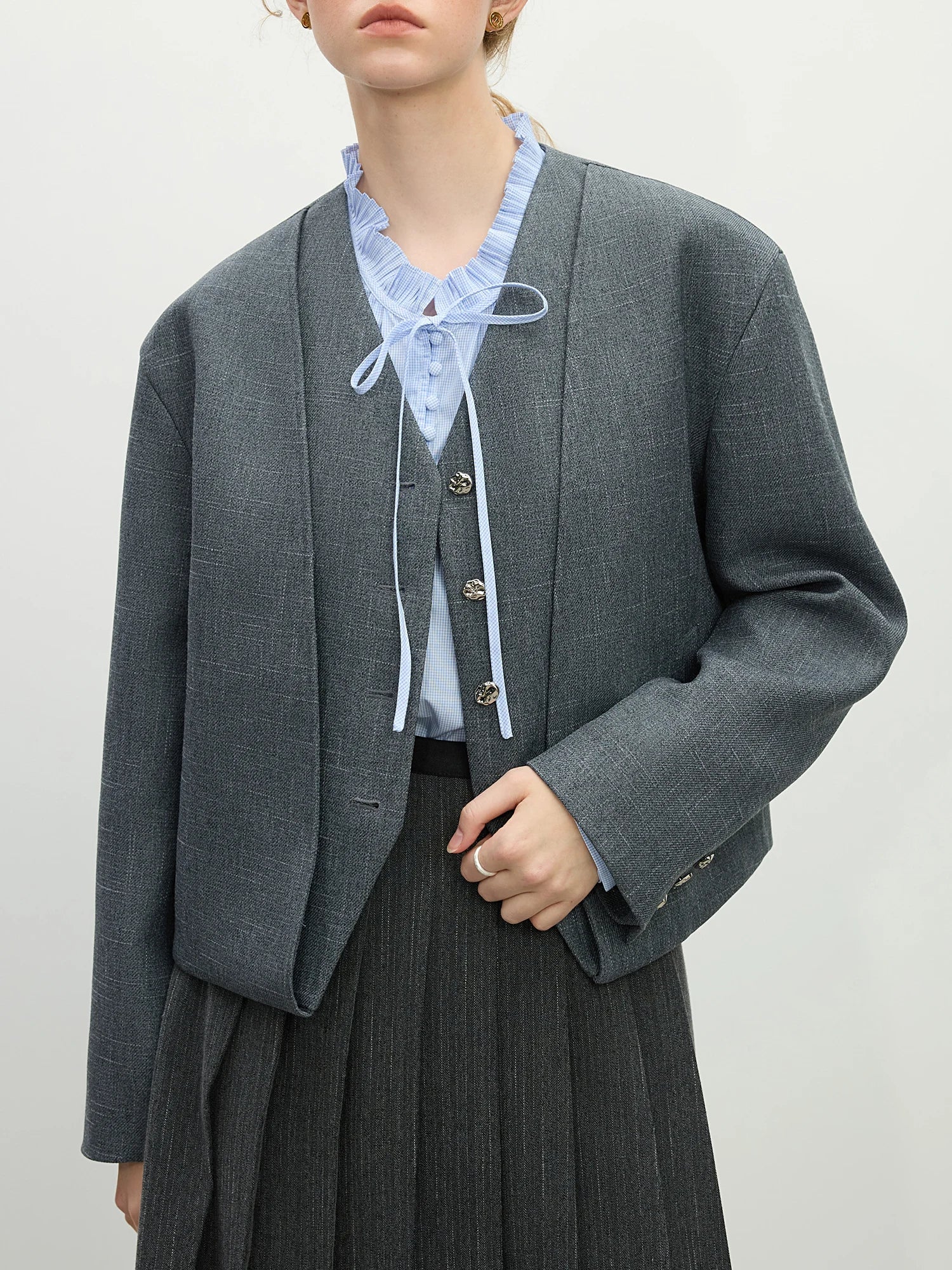 Cardigan chic et minimaliste à col en V