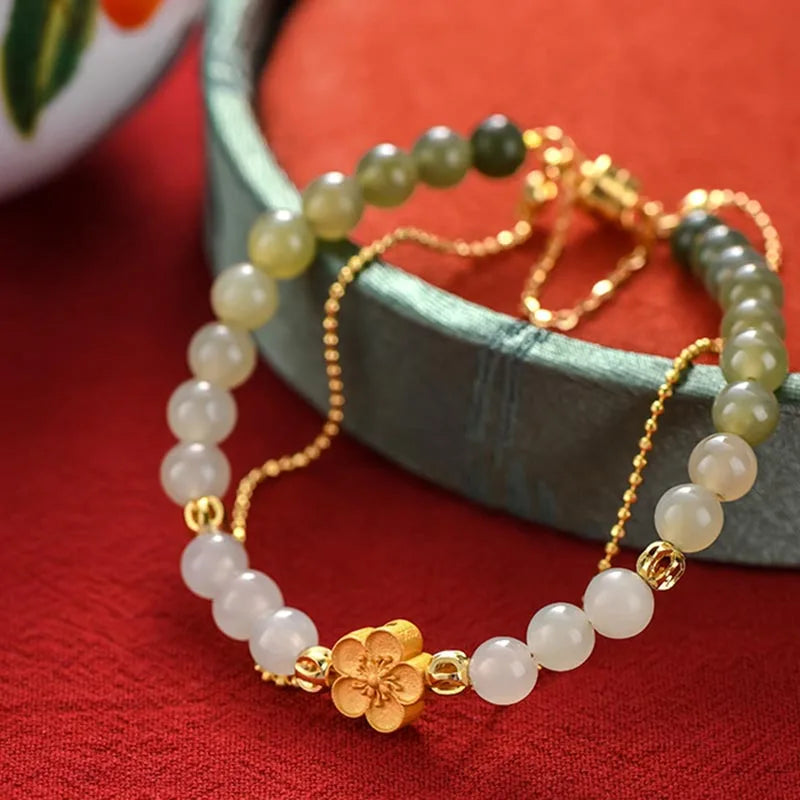 Bracelet en fil de fer à fleurs de pêcher