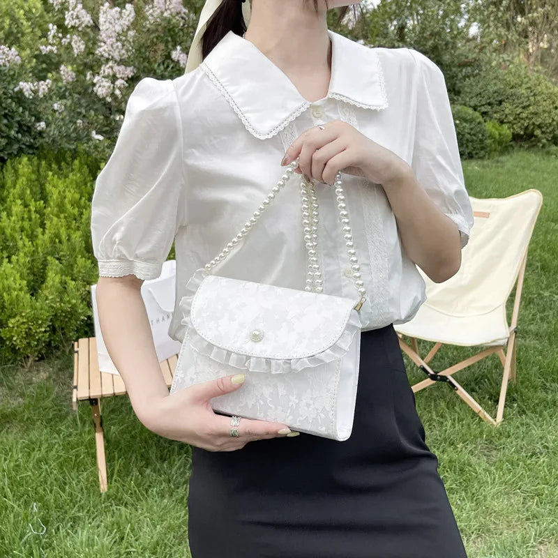 Sac bandoulière Coquette Pearl Chain