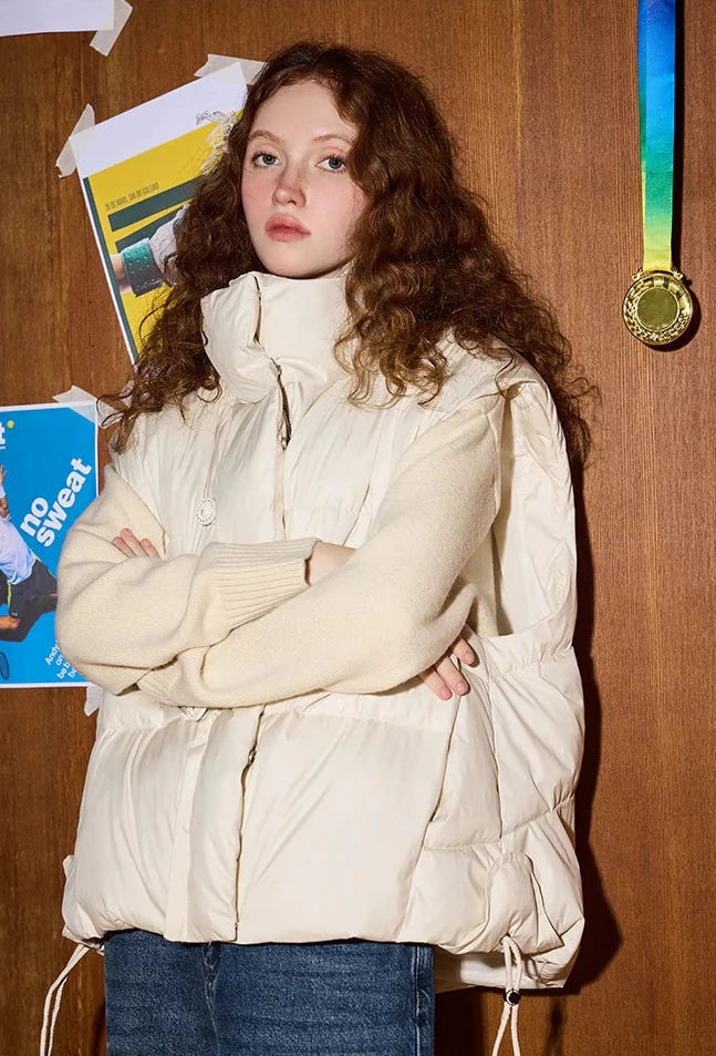 Gilet matelassé à col montant pour printemps