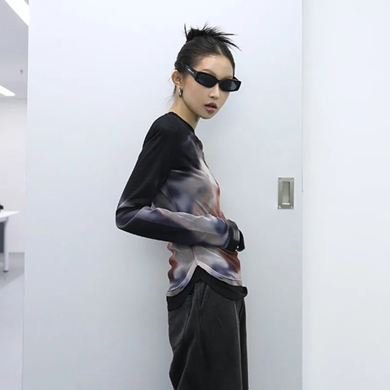 T-shirt cyber tie-dye en maille japonaise
