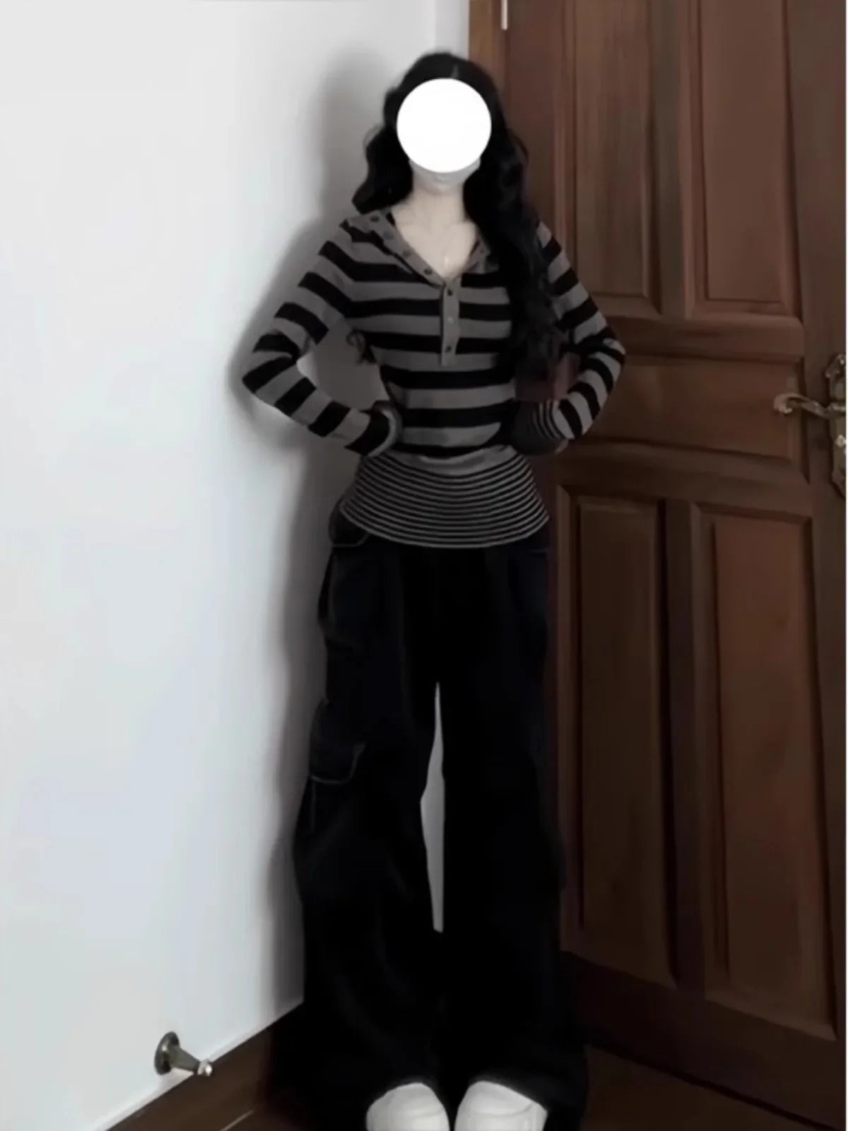 Gestreifter Slim-Fit-Frühlingshoodie