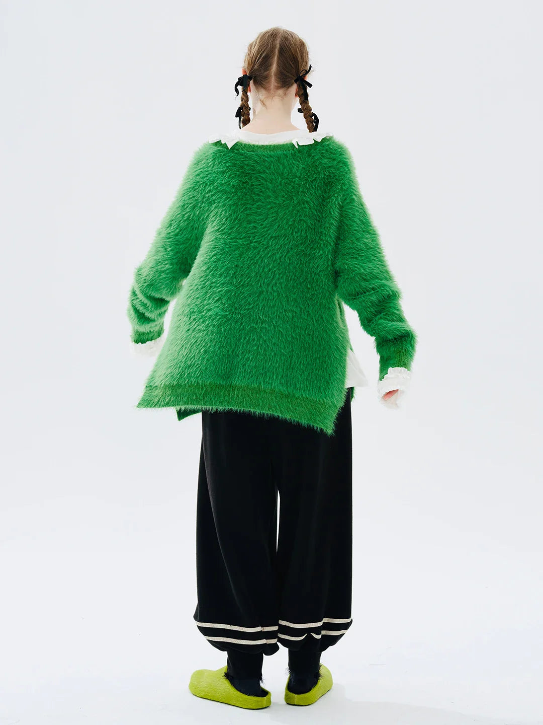 Pull d'hiver vert doux et confortable