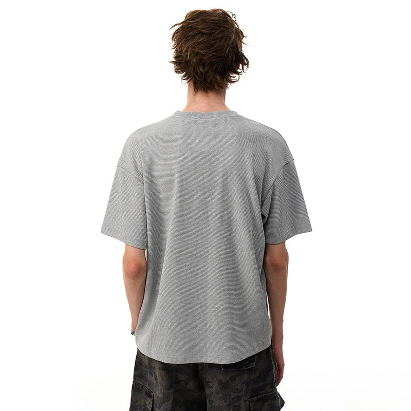 Stylish Solid Color Short Sleeve Button T-Shirt
