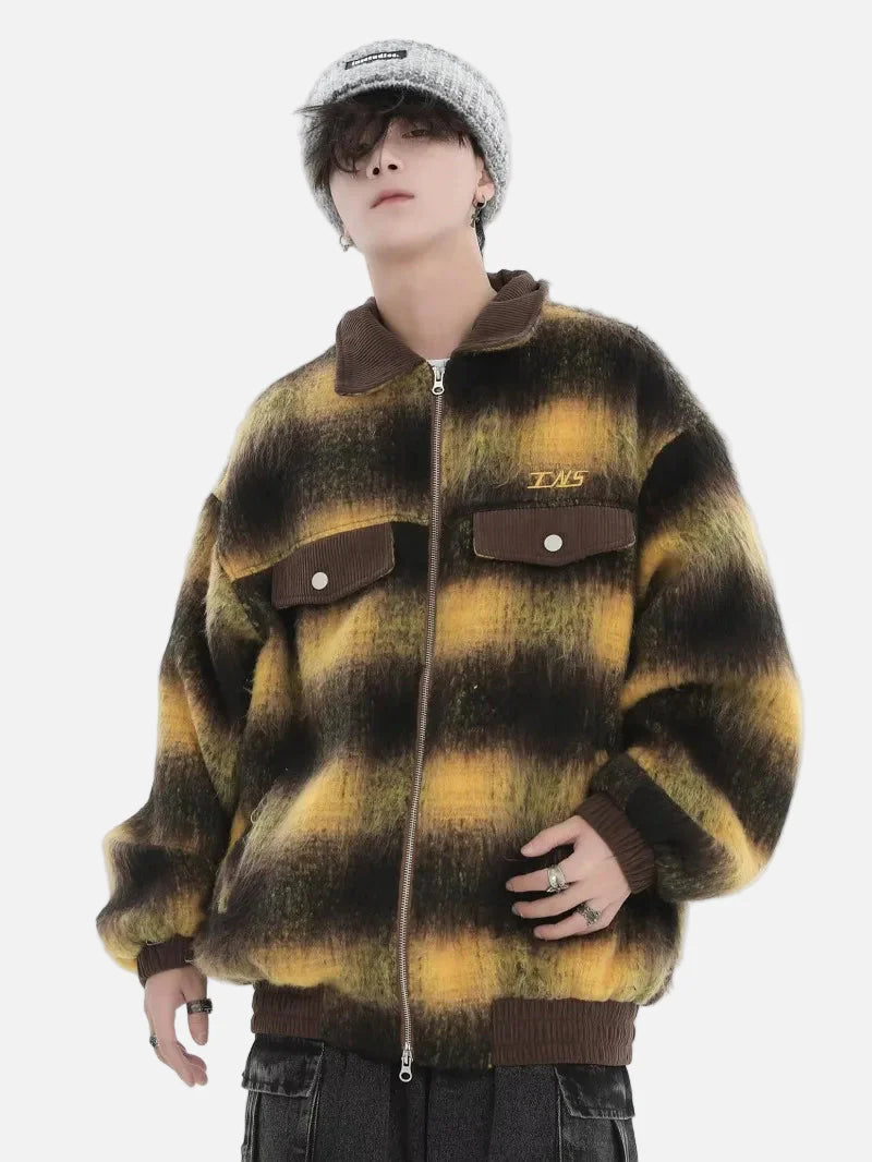 Veste en laine tendance streetwear à dégradé
