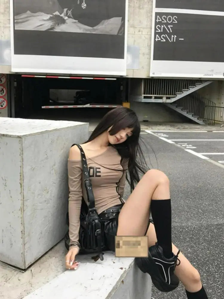 HotSweet Grafikprint Off-Shoulder T-Shirt