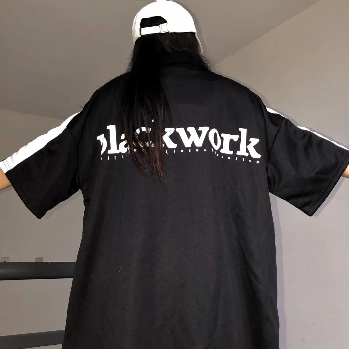 T-shirt long à imprimé baseball style rétro américain