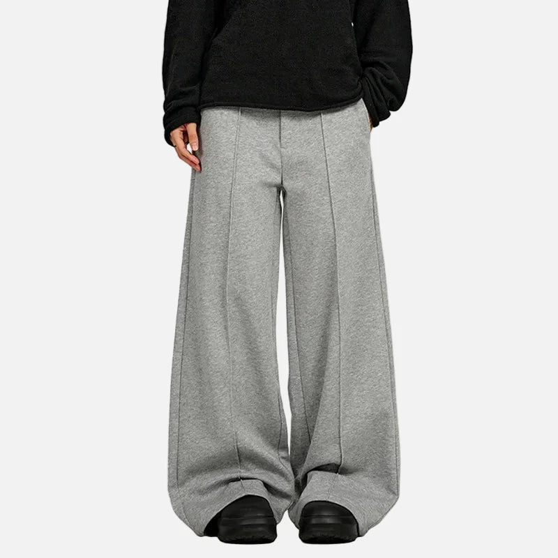 Pantalon de survêtement américain simple, uni, à jambes larges