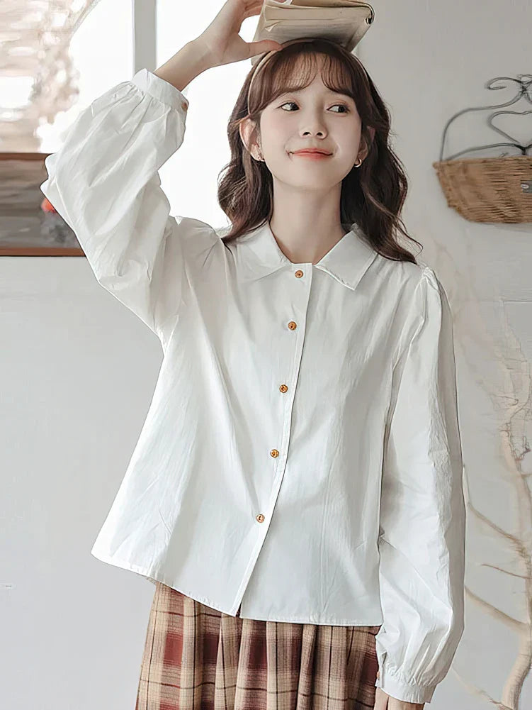 Elegante Vintage-Bluse mit Puffärmeln