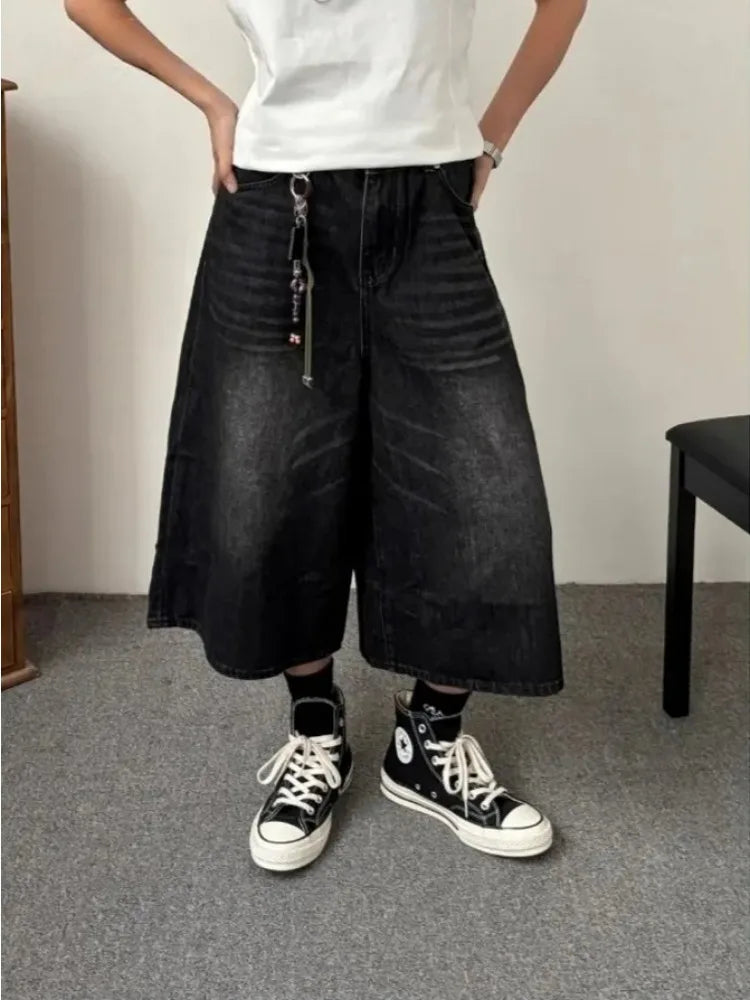 Short en jean vintage rétro grunge style streetwear