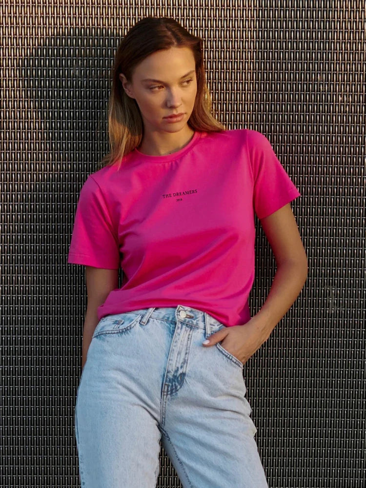 Locker geschnittenes Damen-T-Shirt mit Print
