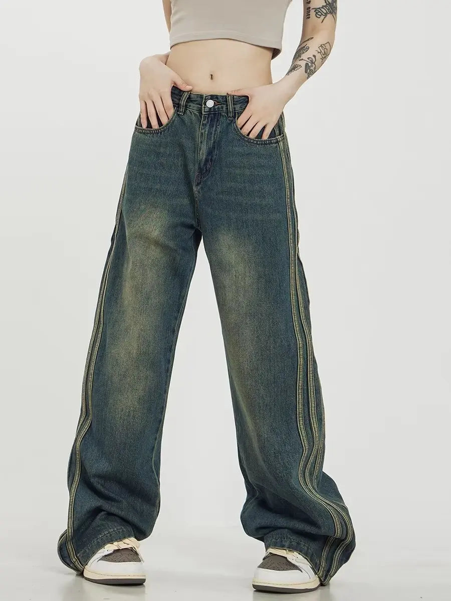 Y2K Retro Vintage High Waist Wide Leg Jeans