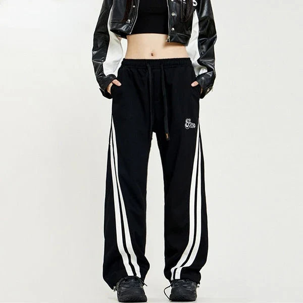 Streetwear Oversize-Jogginghose mit Streifenmuster