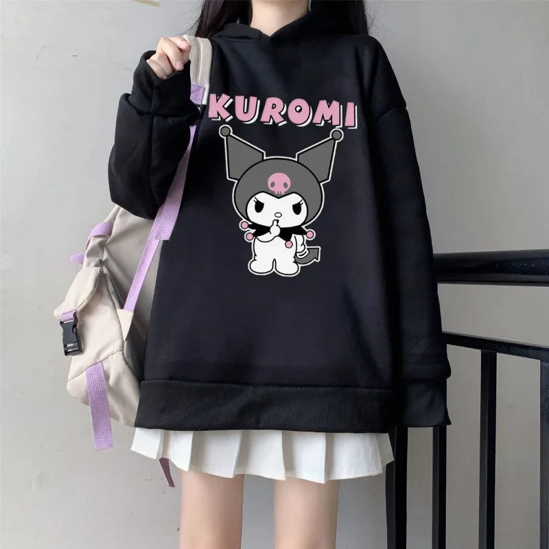 Spring Cute Japanese Style Kuromi Hoodie
