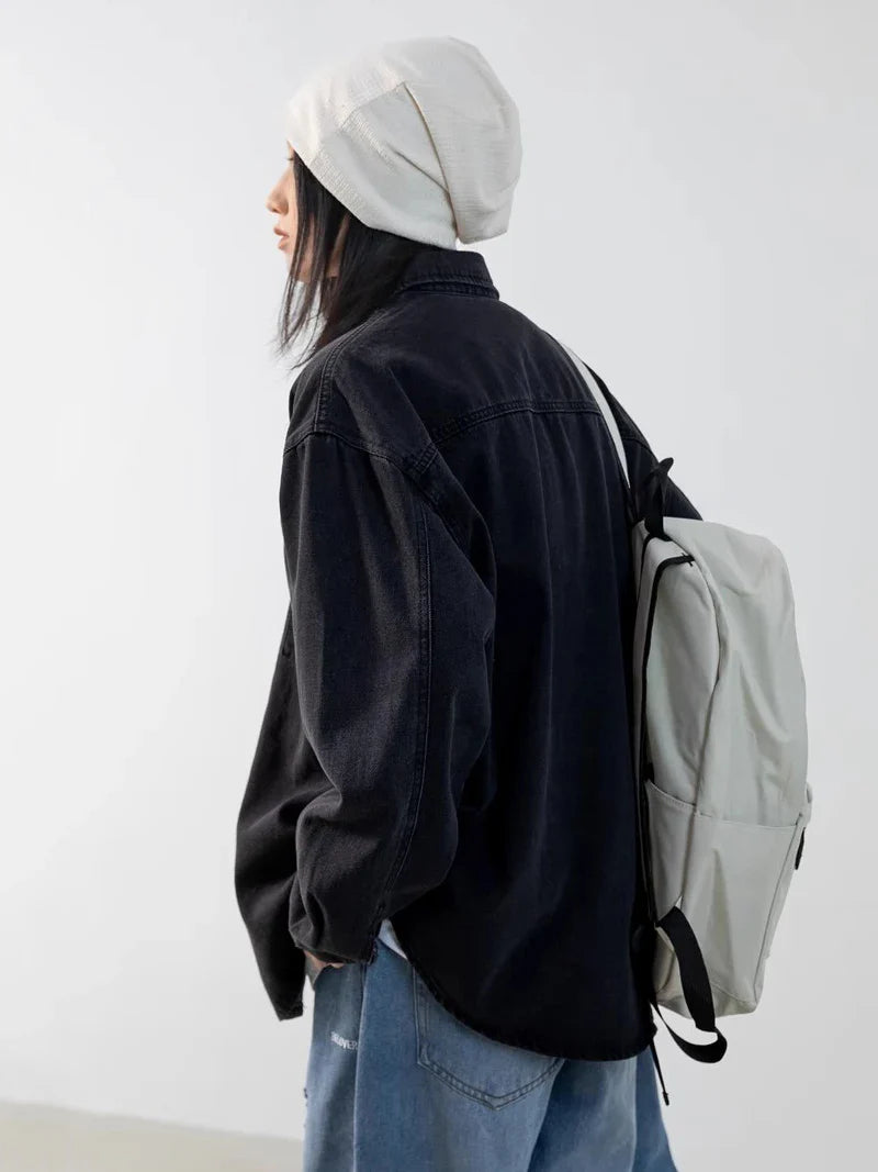 Veste en jean noire oversize chic