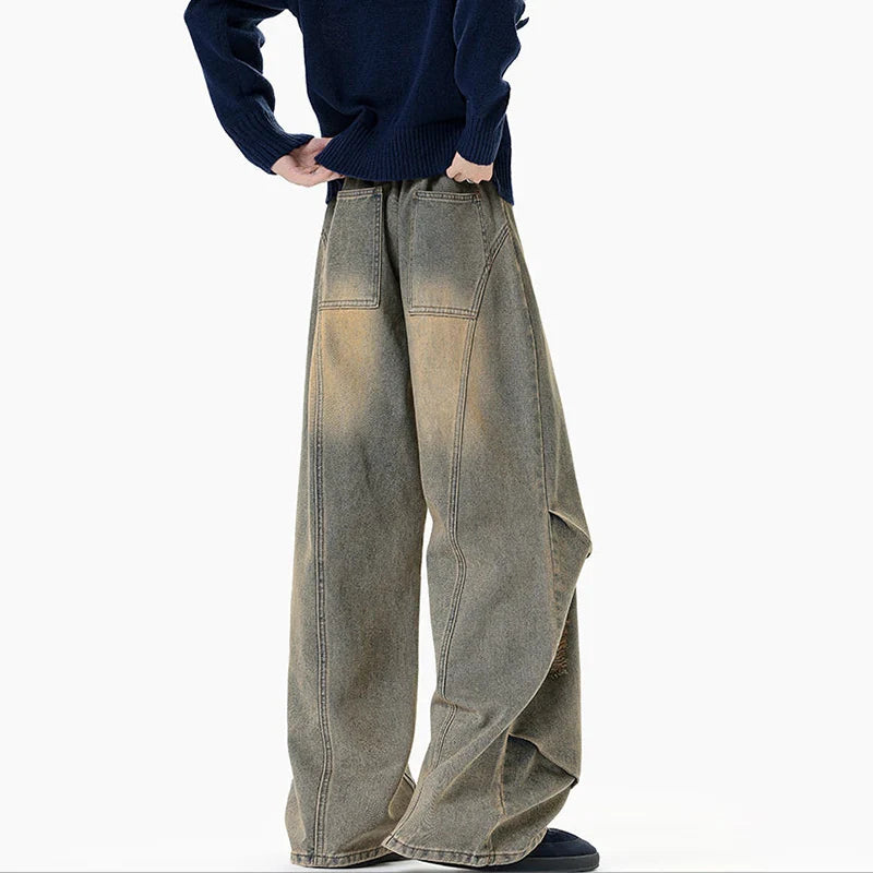 Hochwertige Vintage-Jeans mit Farbverlauf und Waschung