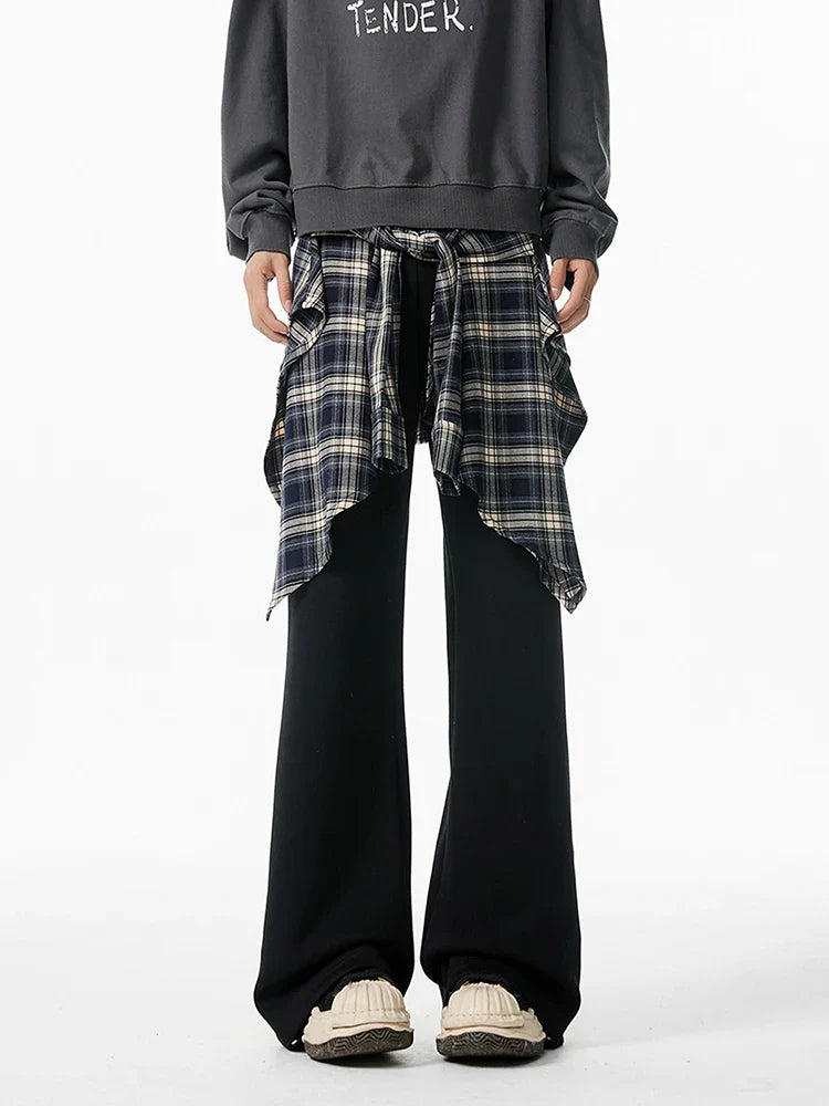 Karierte Patchwork-Jogginghose im coolen Vintage-Retro-Stil