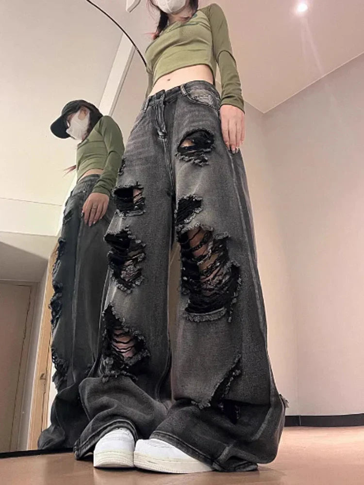 Jean vintage oversize déchiré