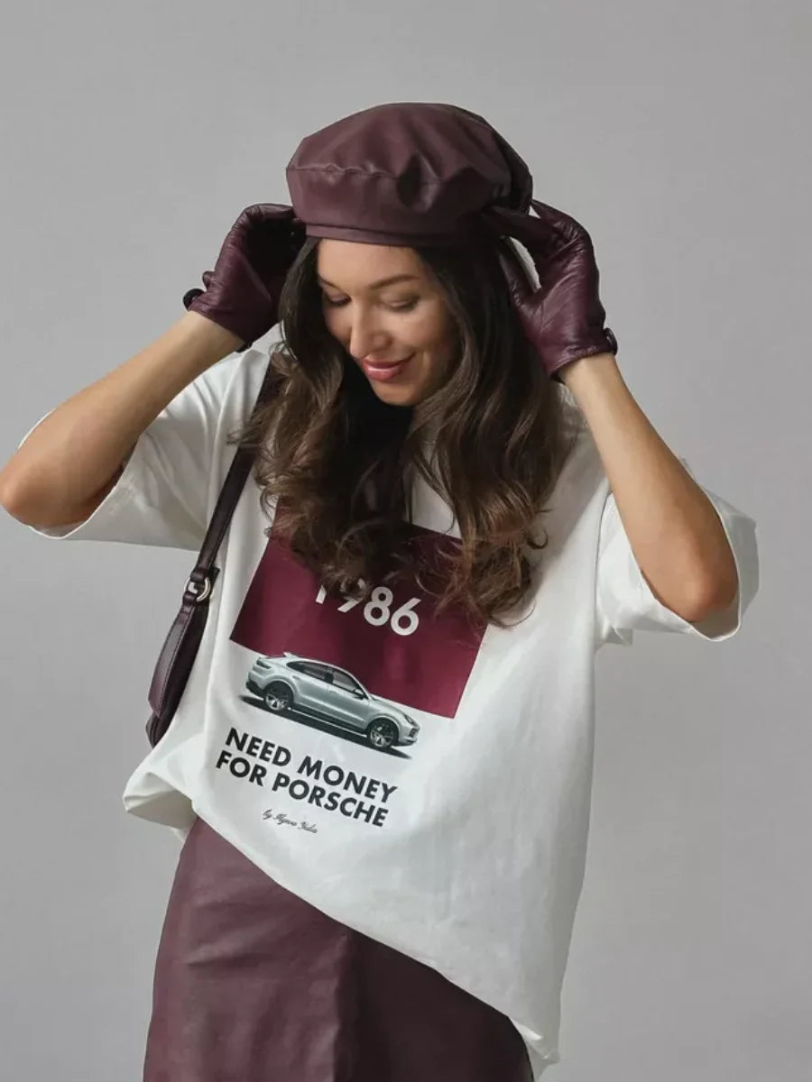 Lässiges Damen-T-Shirt im Western-Stil mit Rundhalsausschnitt