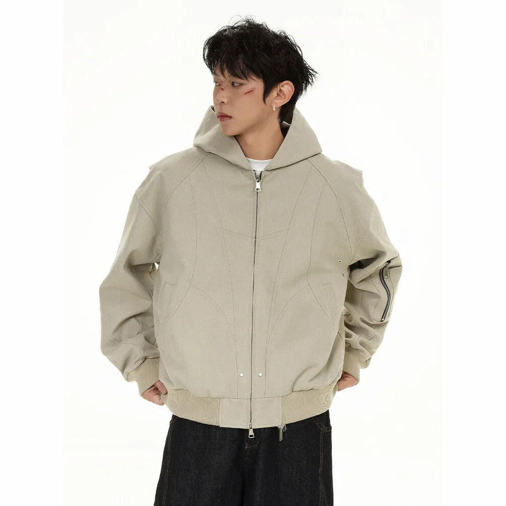 Elegante, moderne und lässige Bomberjacke mit Kapuze