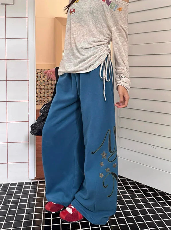 Trendige Jogginghose im Hip-Hop-Fallschirm-Patchwork-Stil mit elastischem Bund