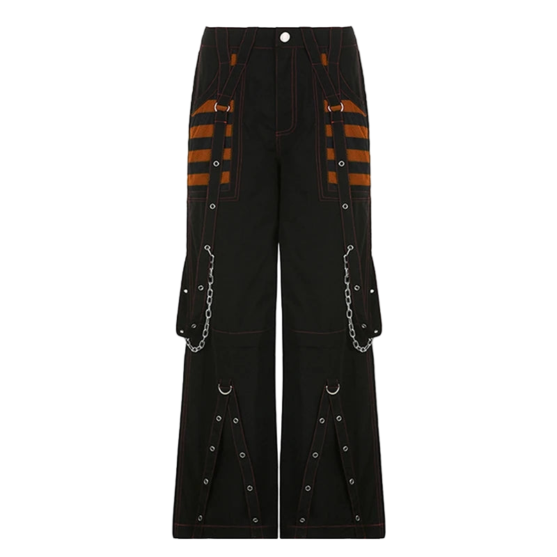 Y2K Punk Wide-Leg Cargo Jeans