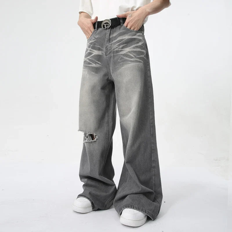 Vintage-Jeans im Used-Look, Baggy-Style