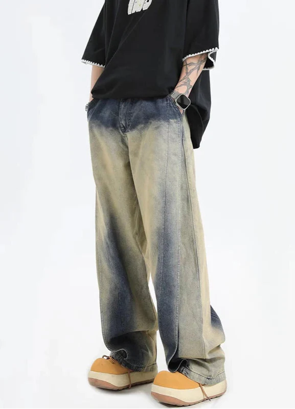 Retro-Farben, lockere Boyfriend-Jeans mit weitem Bein