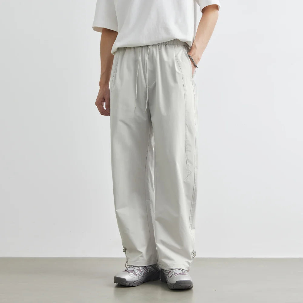 Atmungsaktive, lässige Herrenhose im japanischen Stil mit weitem Bein