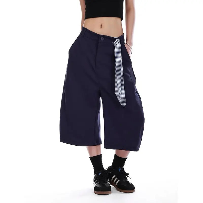 Sommerliche Oversize-Jeans im koreanischen Vintage-Stil, weiß