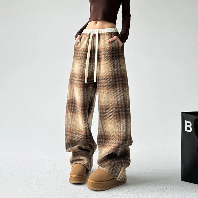 Lässige, karierte Hose im Vintage-Stil im amerikanischen Stil