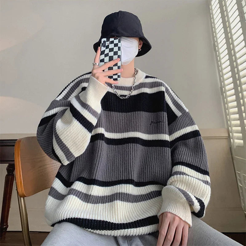Pull à rayures rétro pour amoureux