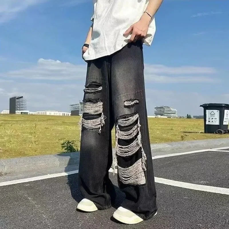 Retro High Street Hip Hop Ripped Jeans