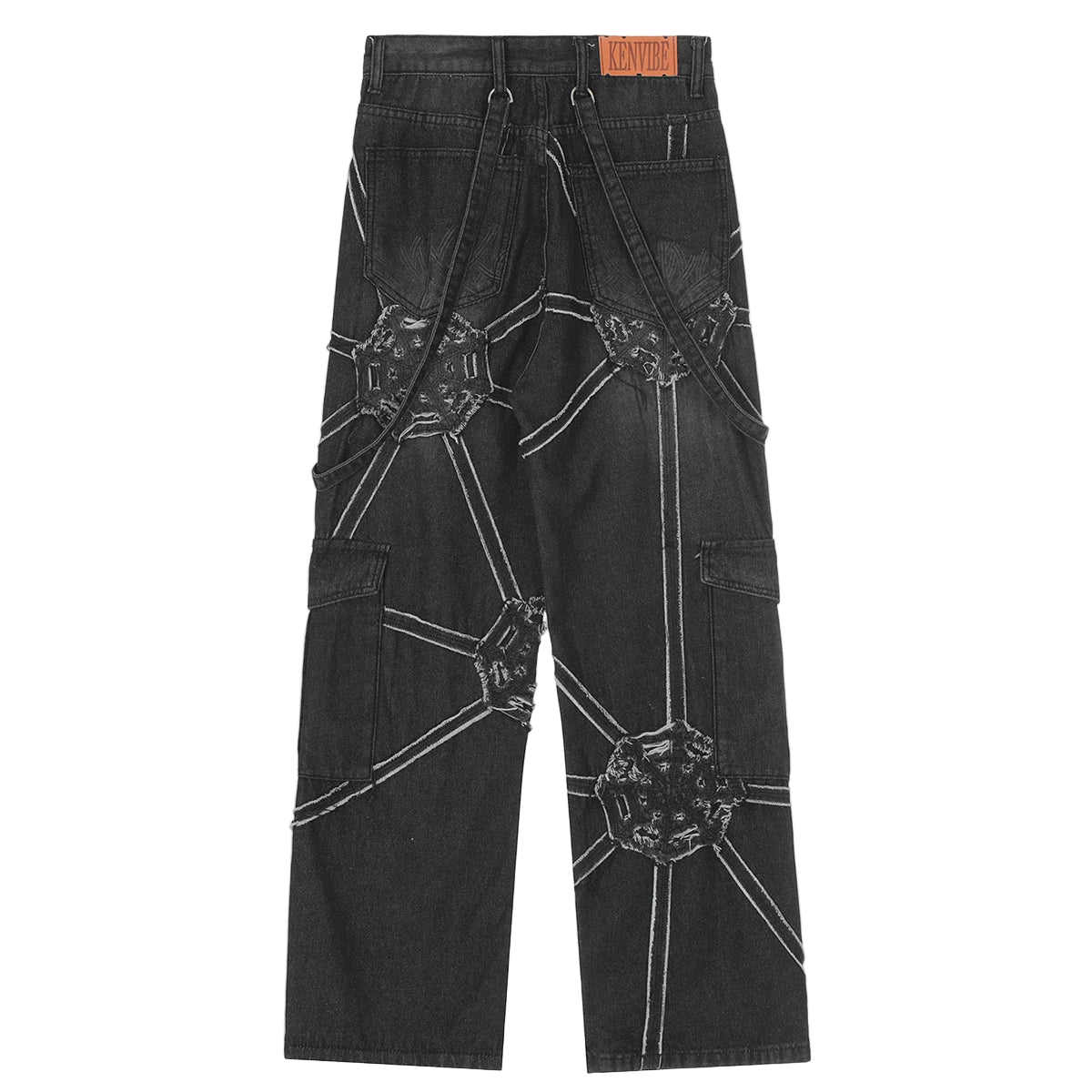 Spliced Streetwear Denim Cargo Pants