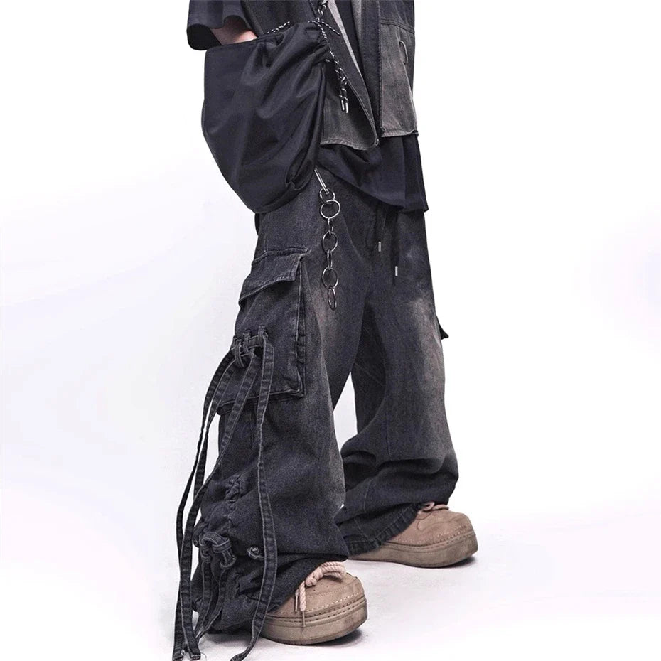 Vintage Streetwear Punk Wide Leg Denim Jeans