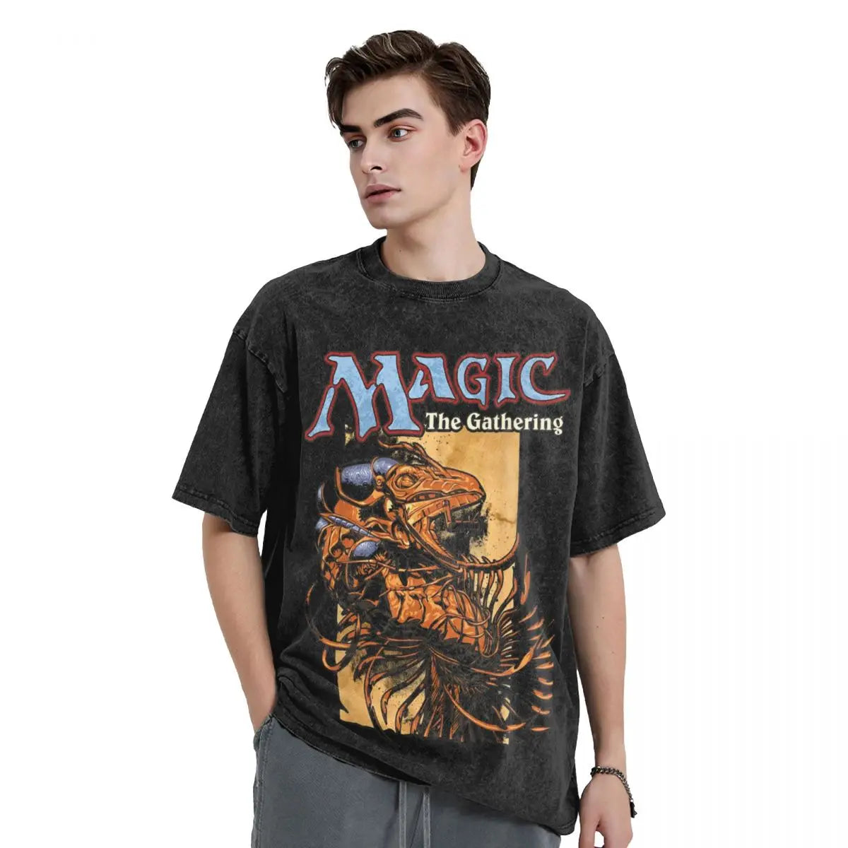 Vintage gewaschenes Monster-Schreibtisch-Baumwoll-T-Shirt