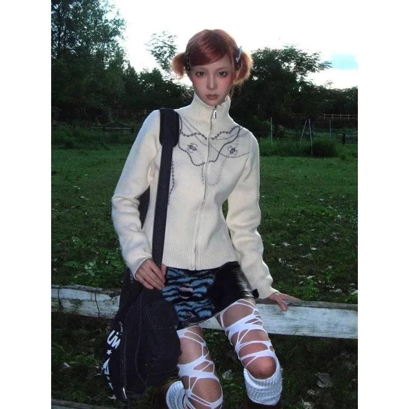 Gemütlicher Damen-Strickpullover mit Reißverschluss