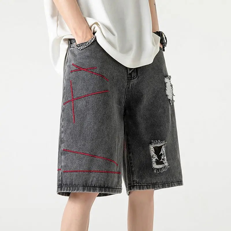 Stylische Shorts mit Knopfleiste, Reißverschluss und Rissen